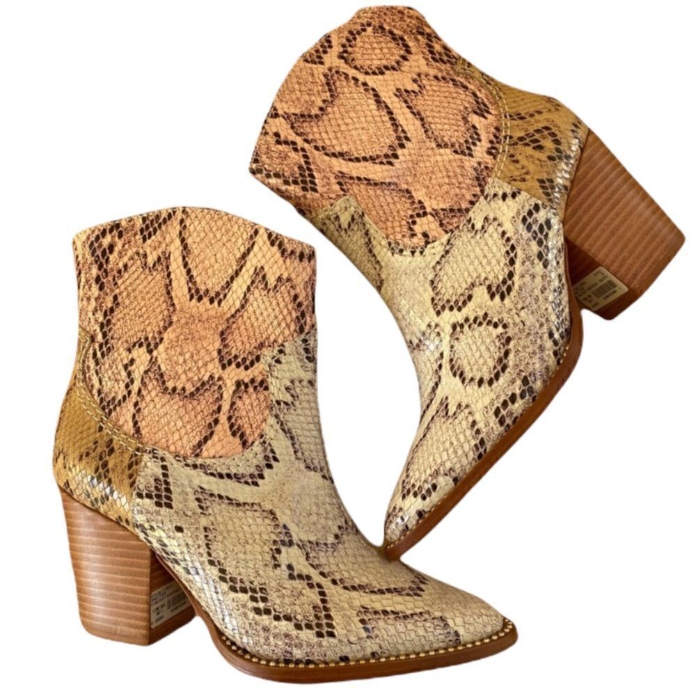 Schutz HAVEN snake cowboy boots